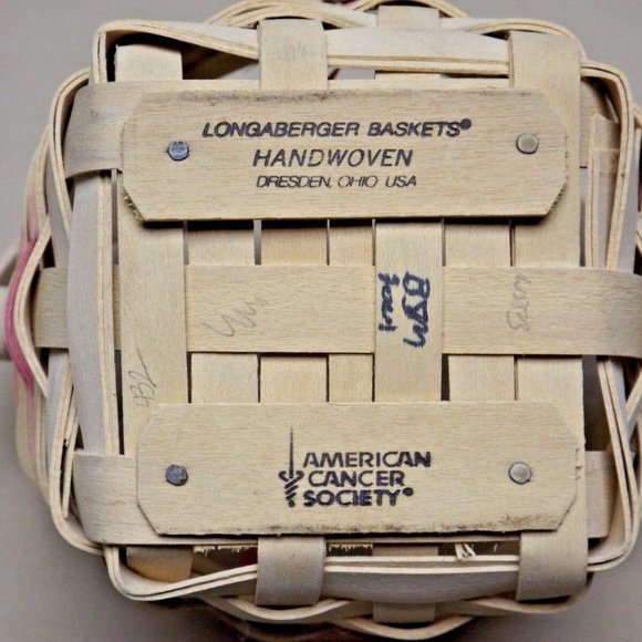 Longaberger 2001 HOH / ACS Basket Combo, with Liner, Protector, Lid and Tie-On - Picture 12 of 13